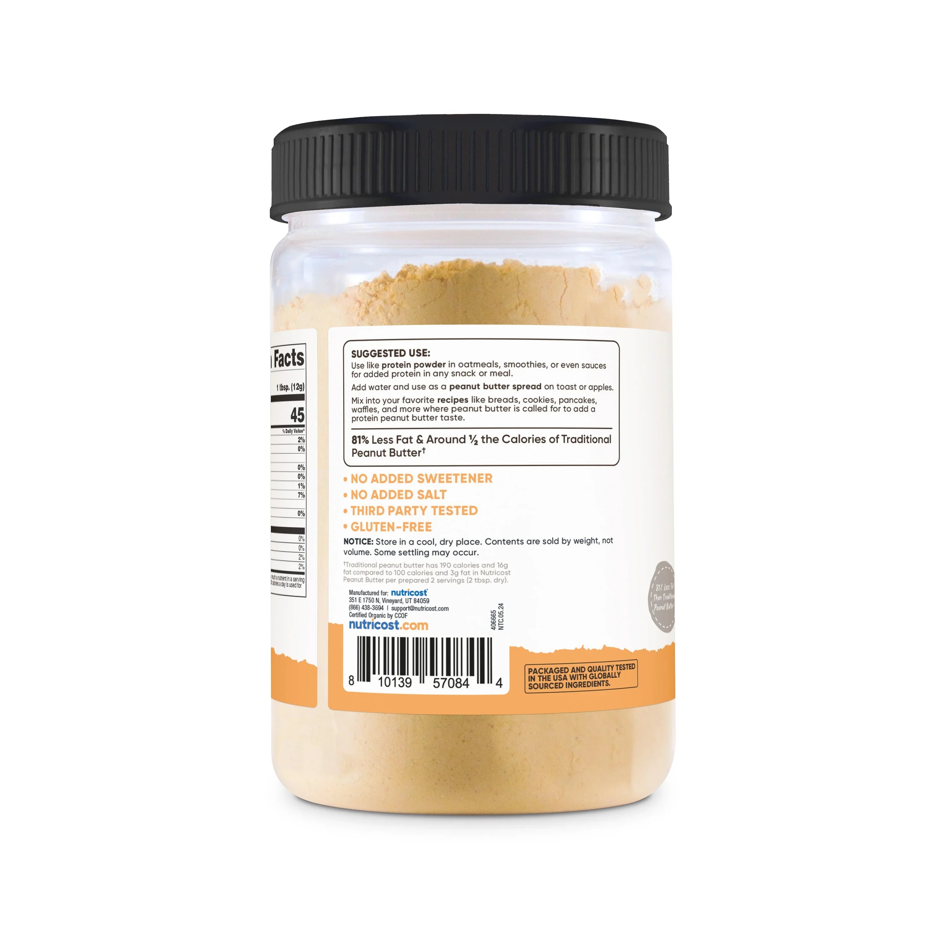Nutricost Pantry Organic Peanut Butter Powder