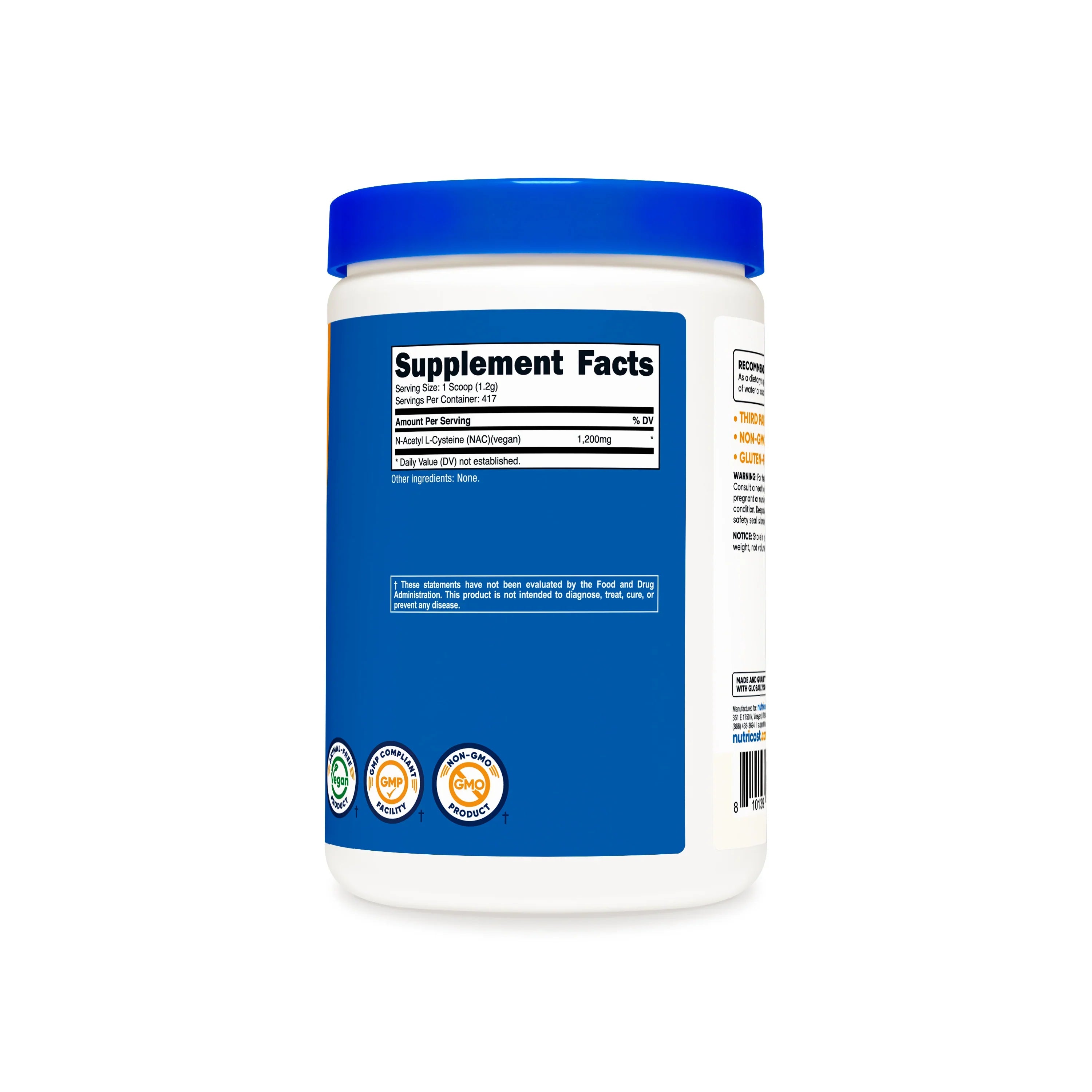 Nutricost N-Acetyl Cysteine (NAC) Vegetarian Powder
