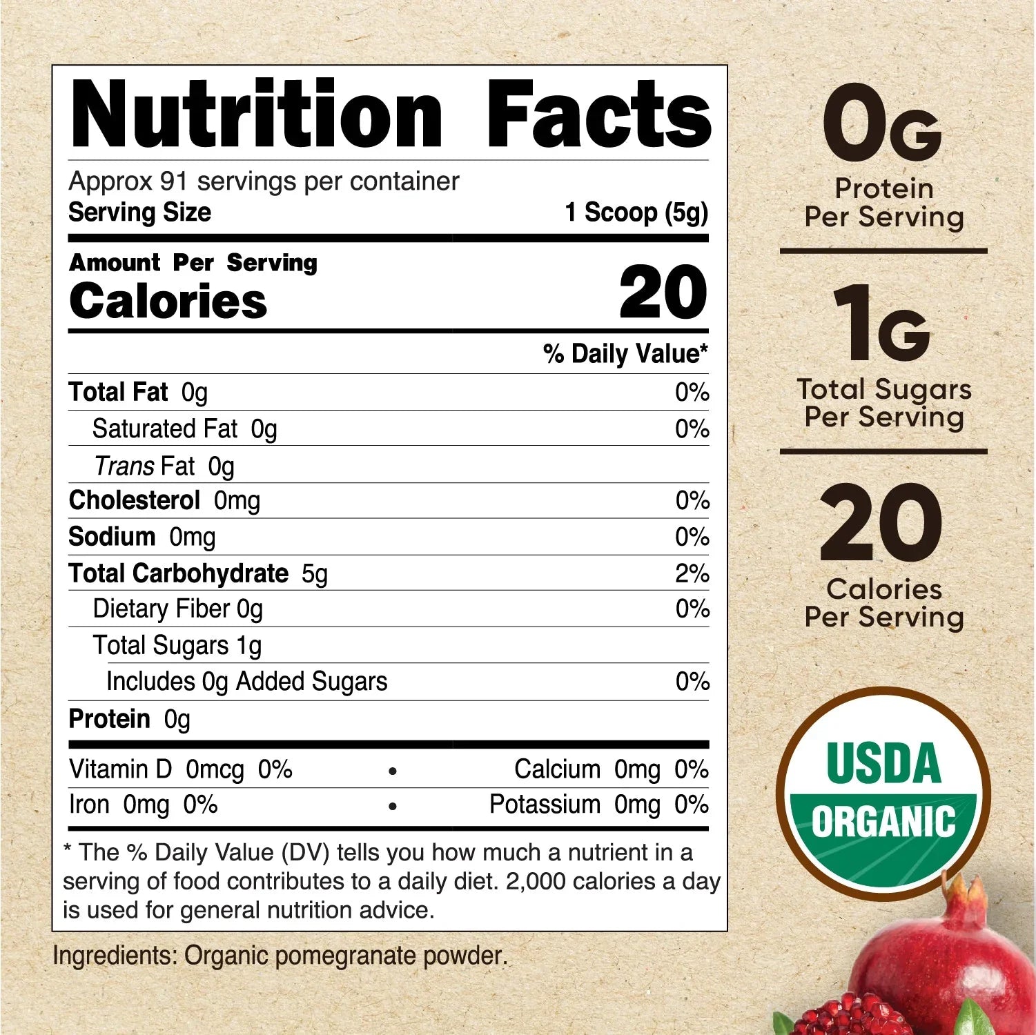 Nutricost Organic Pomegranate Powder (1 lb)