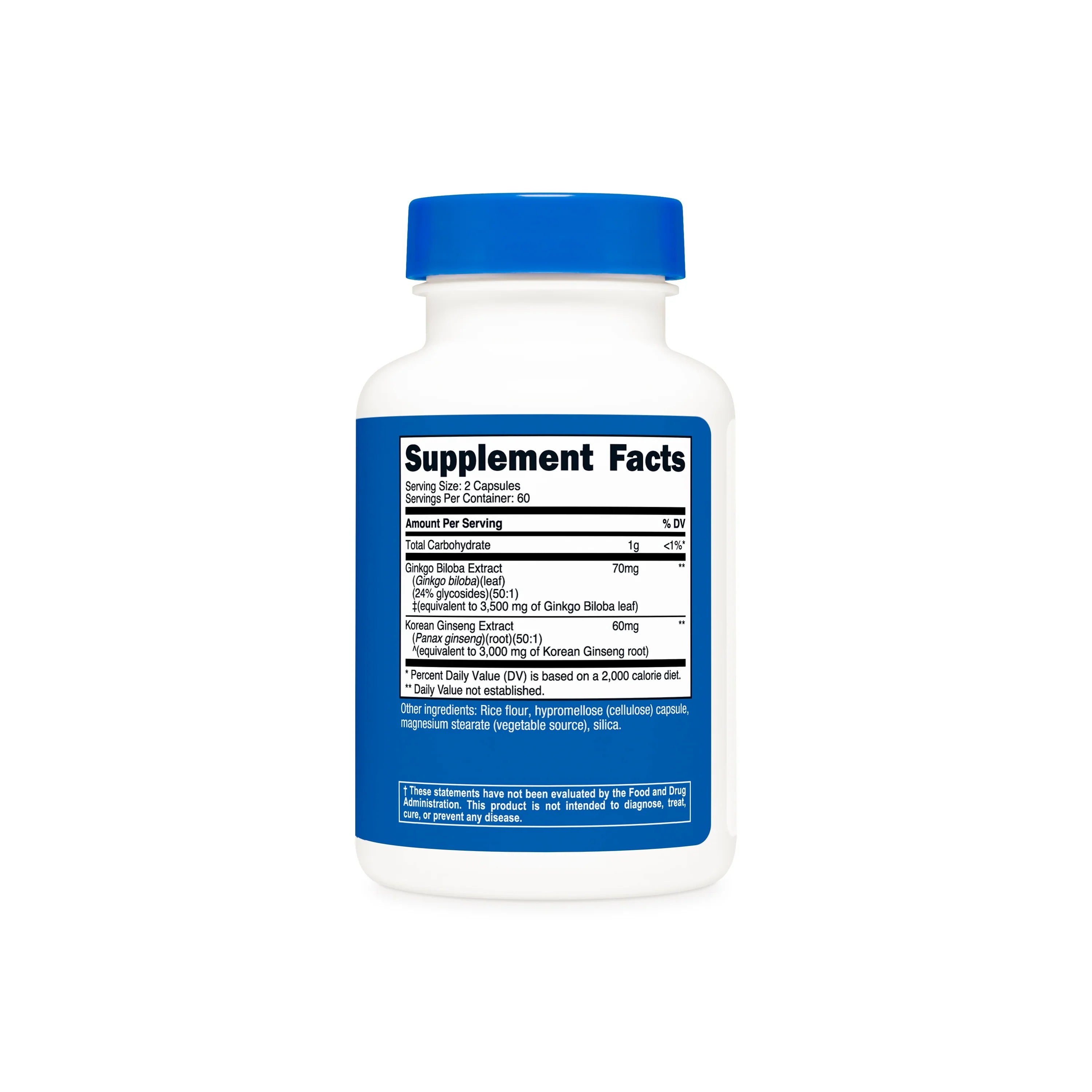 Nutricost Ginkgo + Ginseng Supplement Capsules