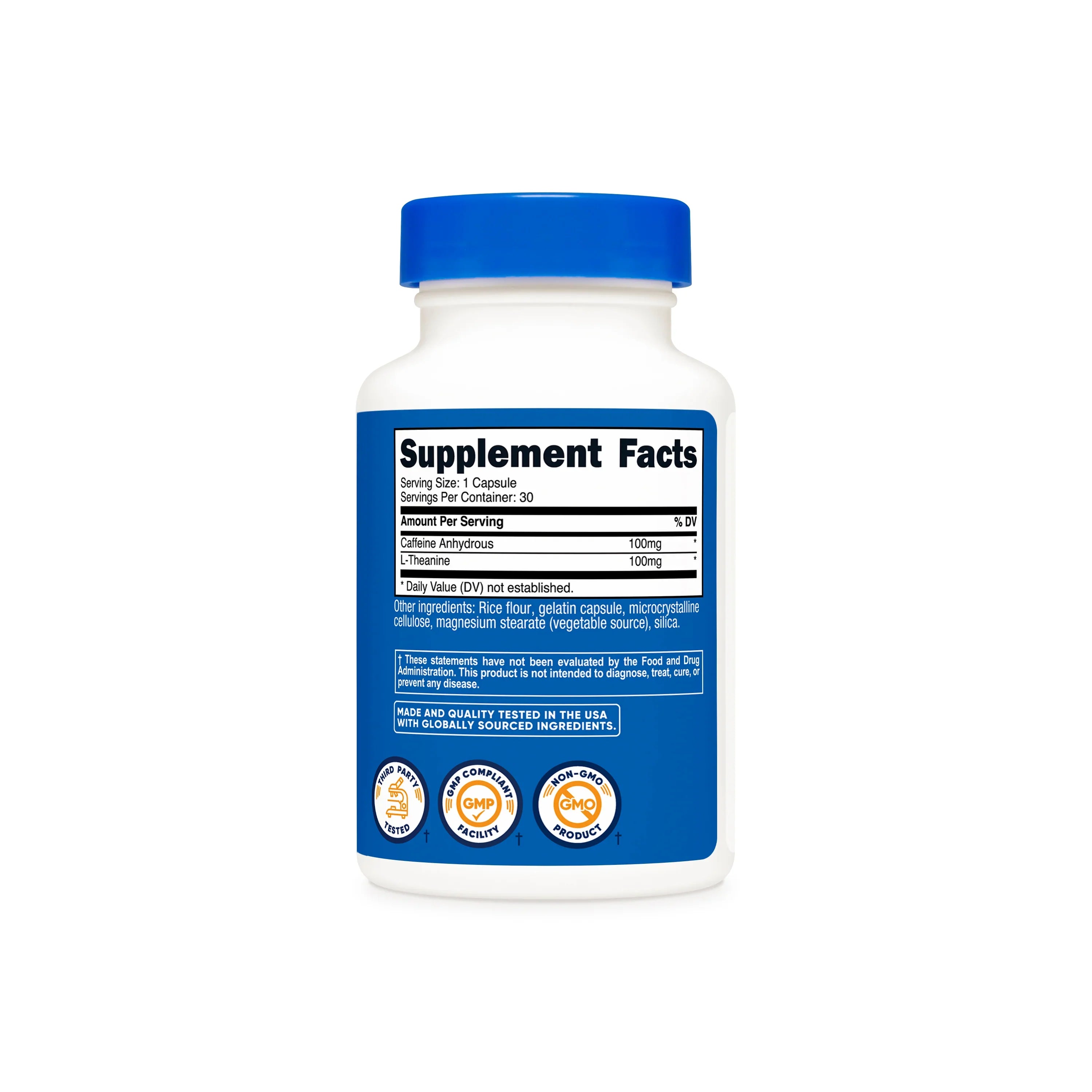 Nutricost Caffeine + L-Theanine Capsules
