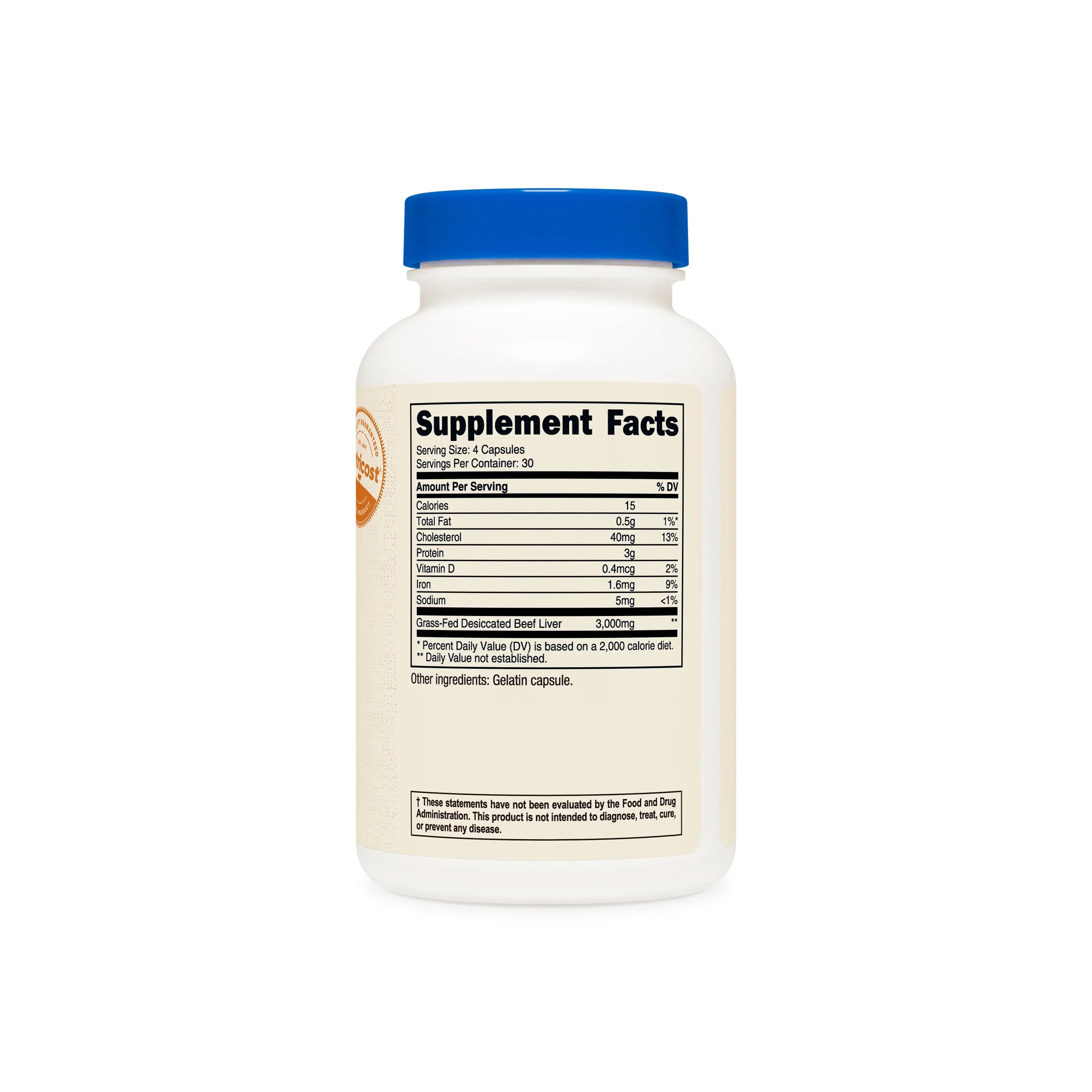 Nutricost Grass-Fed Desiccated Beef Liver Capsules