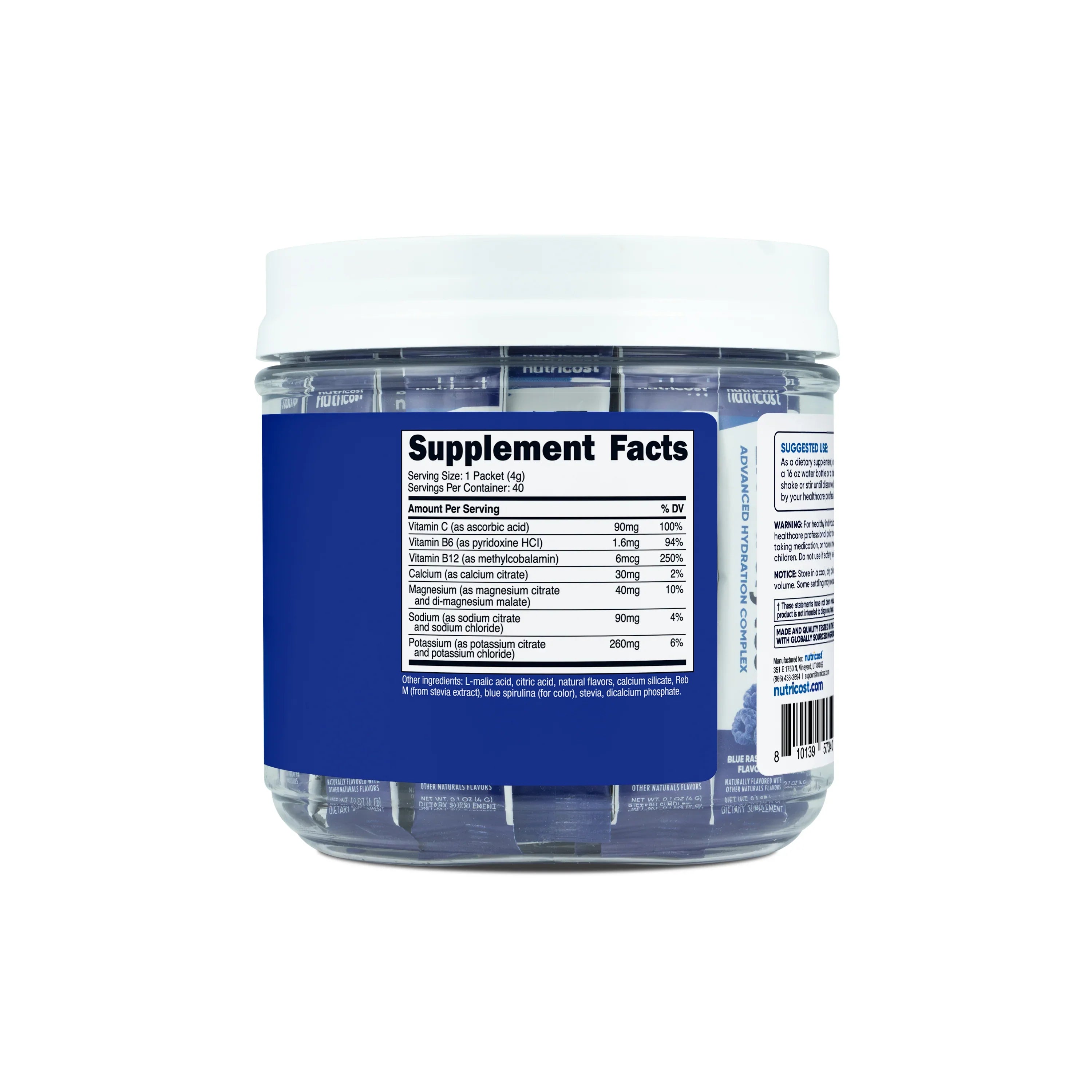 Nutricost Electrolytes Hydration Stick Packs (40 Pack)