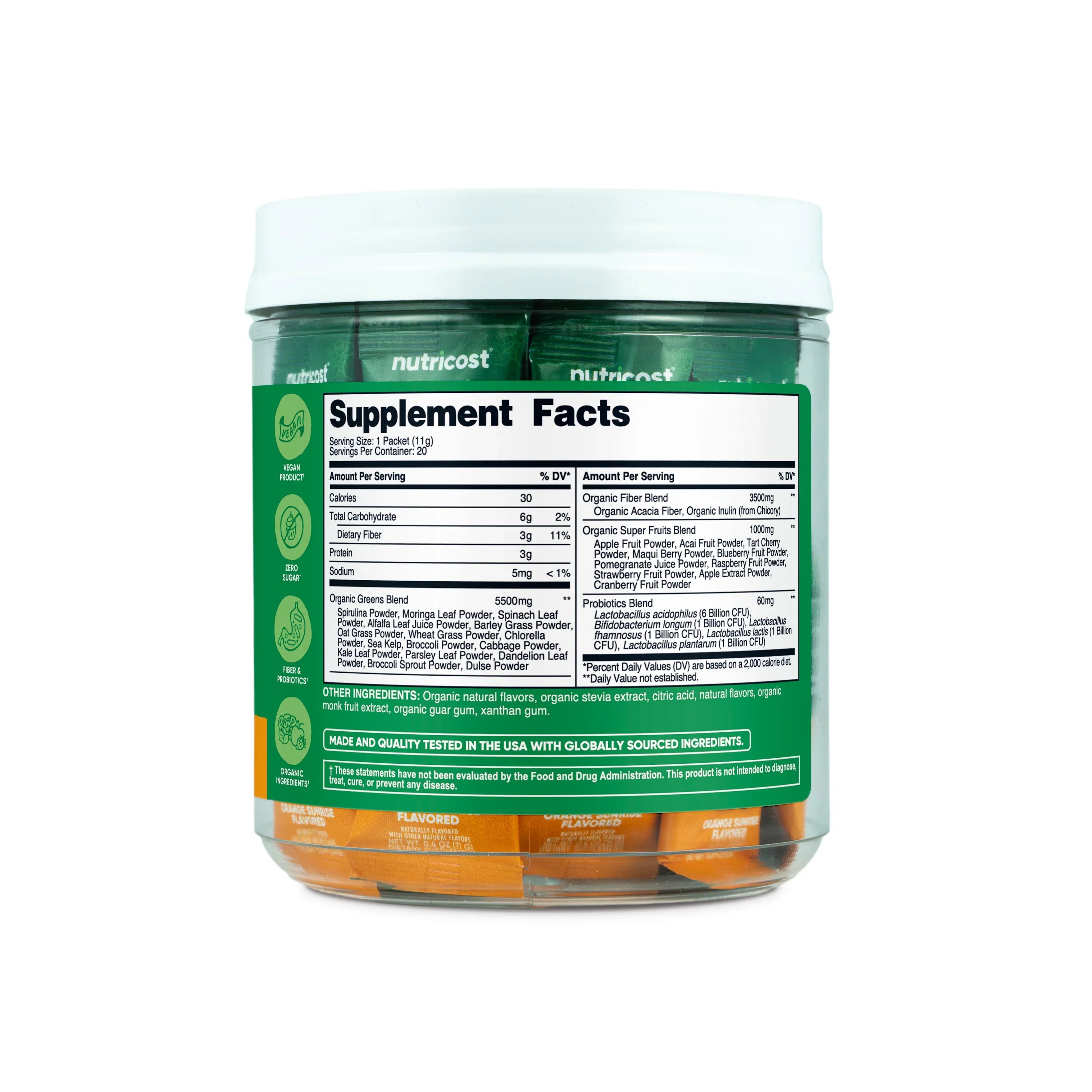 Nutricost Organic Super Greens Stickpacks