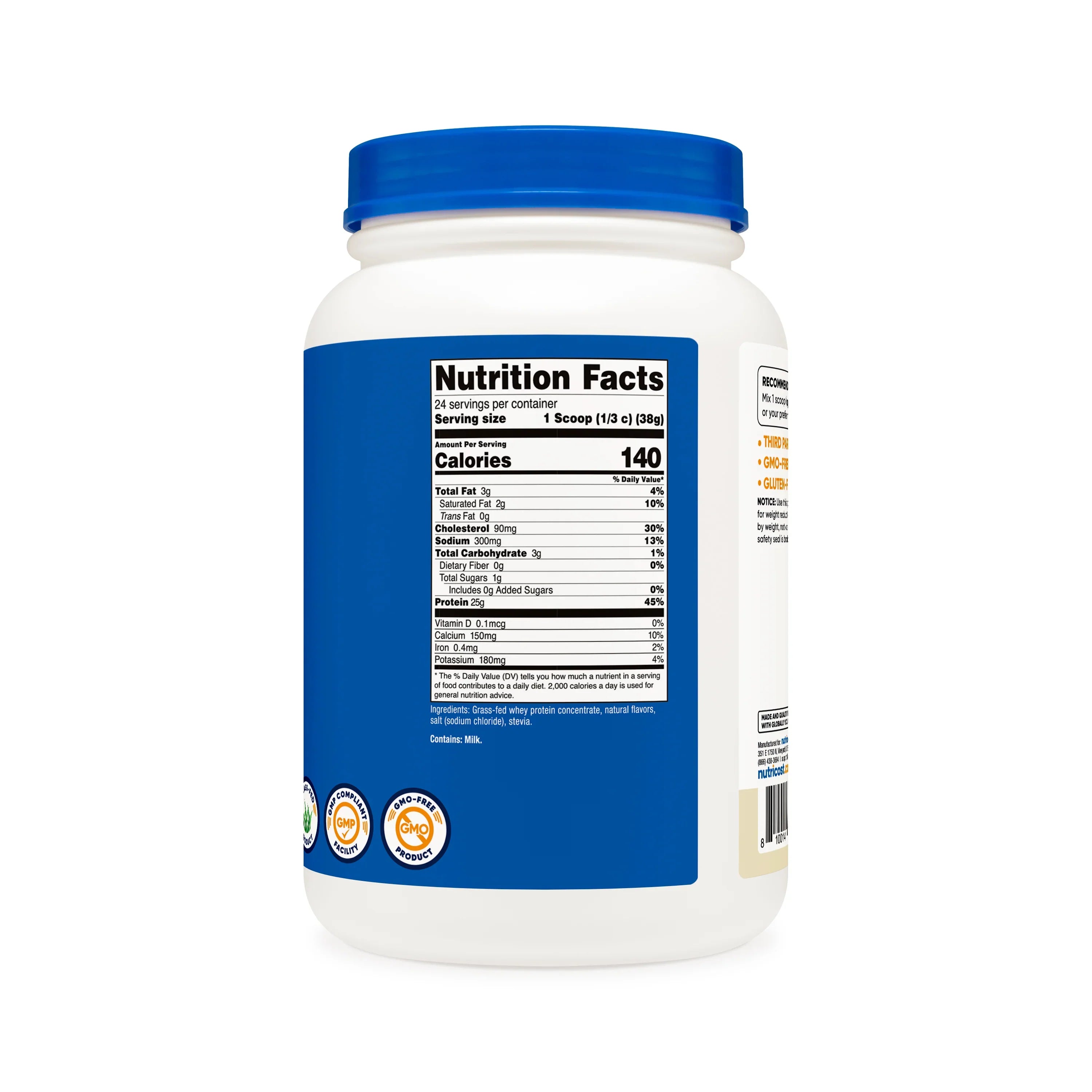 Nutricost Grass-Fed Whey Protein Concentrate Powder