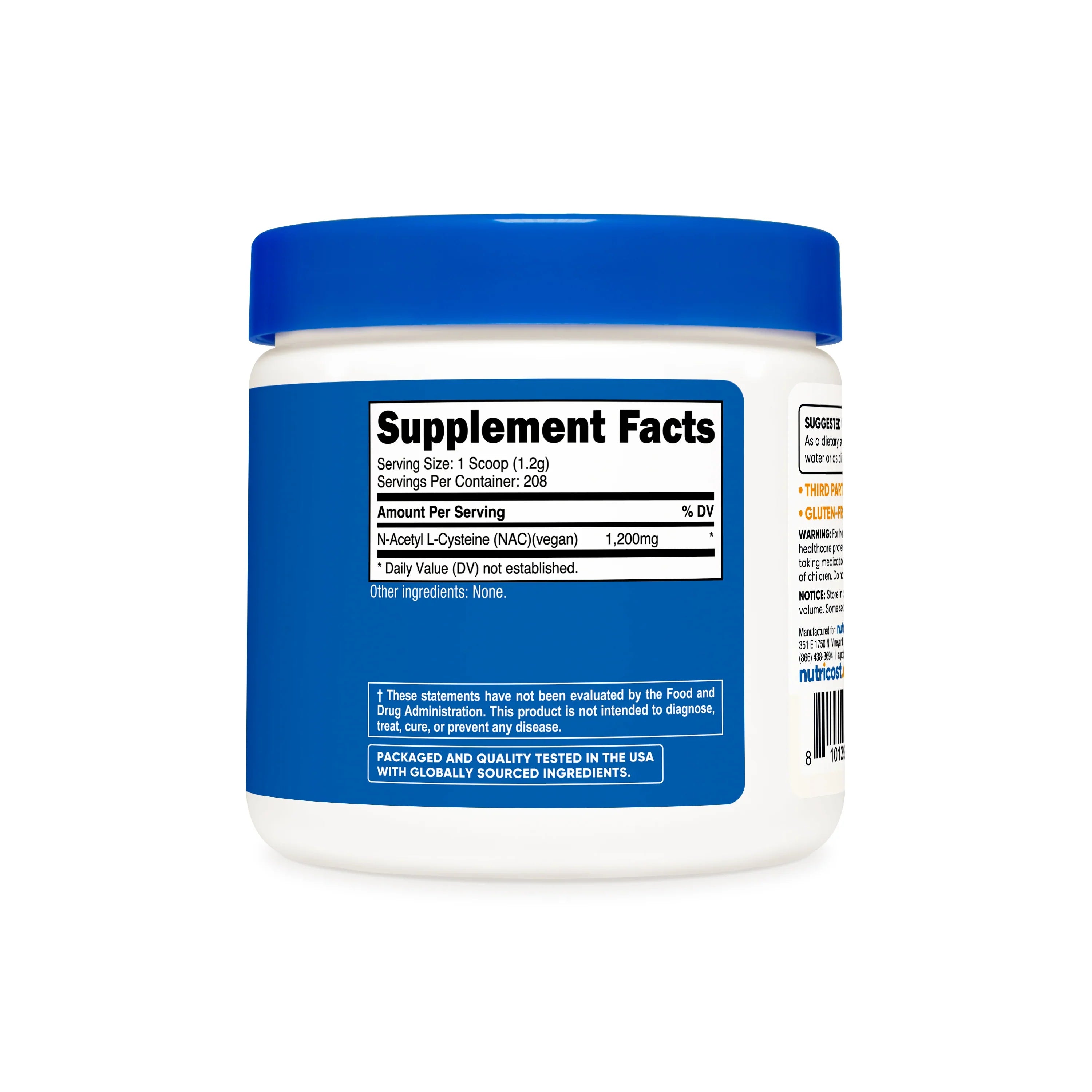 Nutricost N-Acetyl Cysteine (NAC) Vegetarian Powder