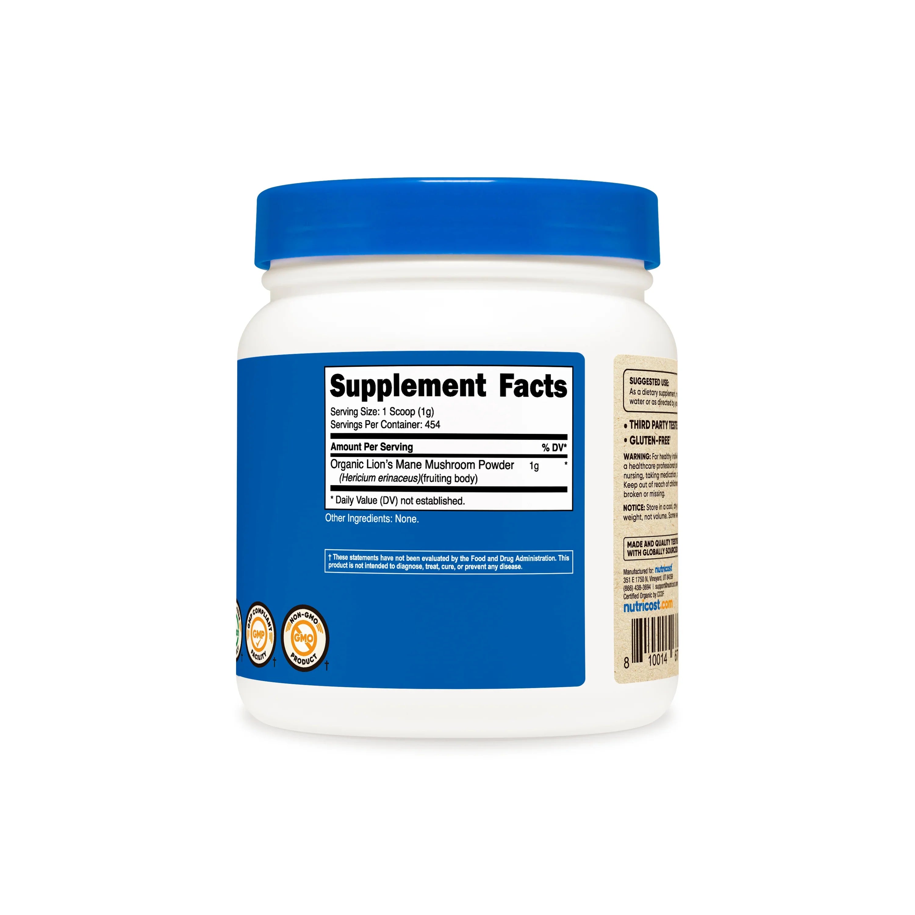 Nutricost Organic Lion's Mane Mushroom Powder