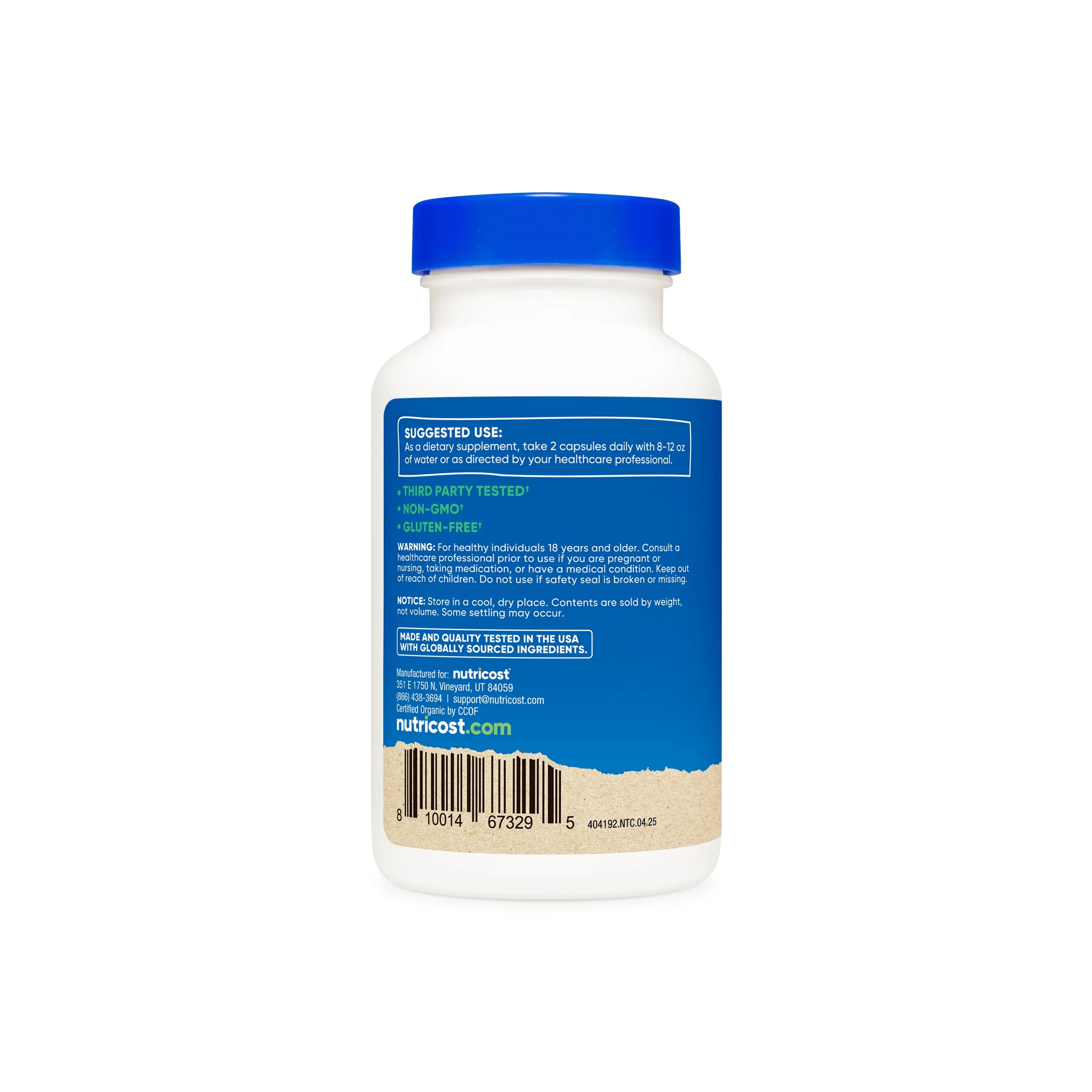 Nutricost Made With Organic Saw Palmetto Capsules