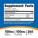 Nutricost Caffeine + L-Theanine Capsules
