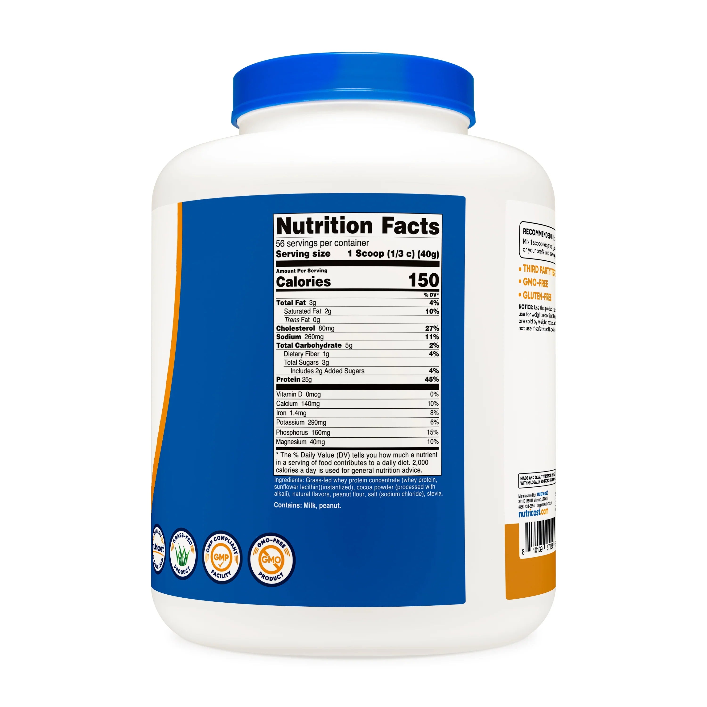 Nutricost Grass-Fed Whey Protein Concentrate Powder