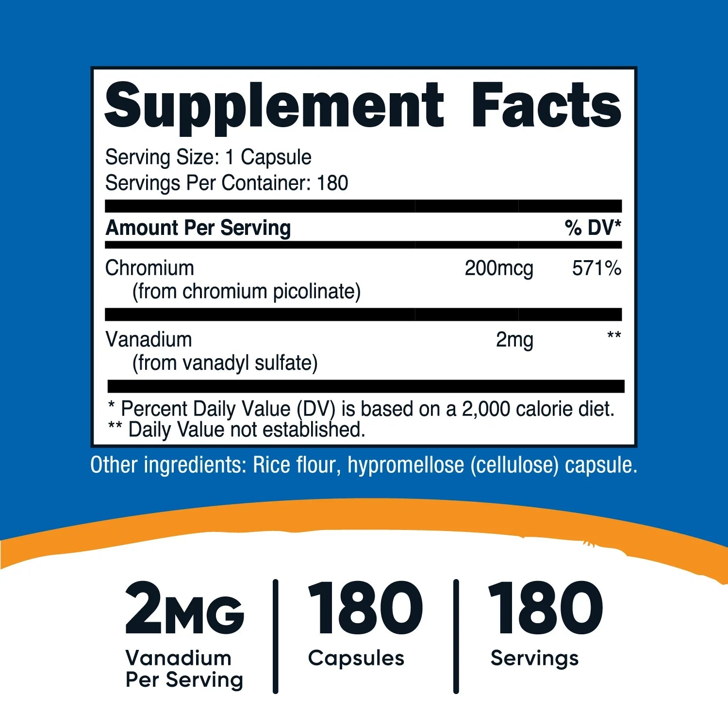 Nutricost Vanadium (With Chromium) Capsules