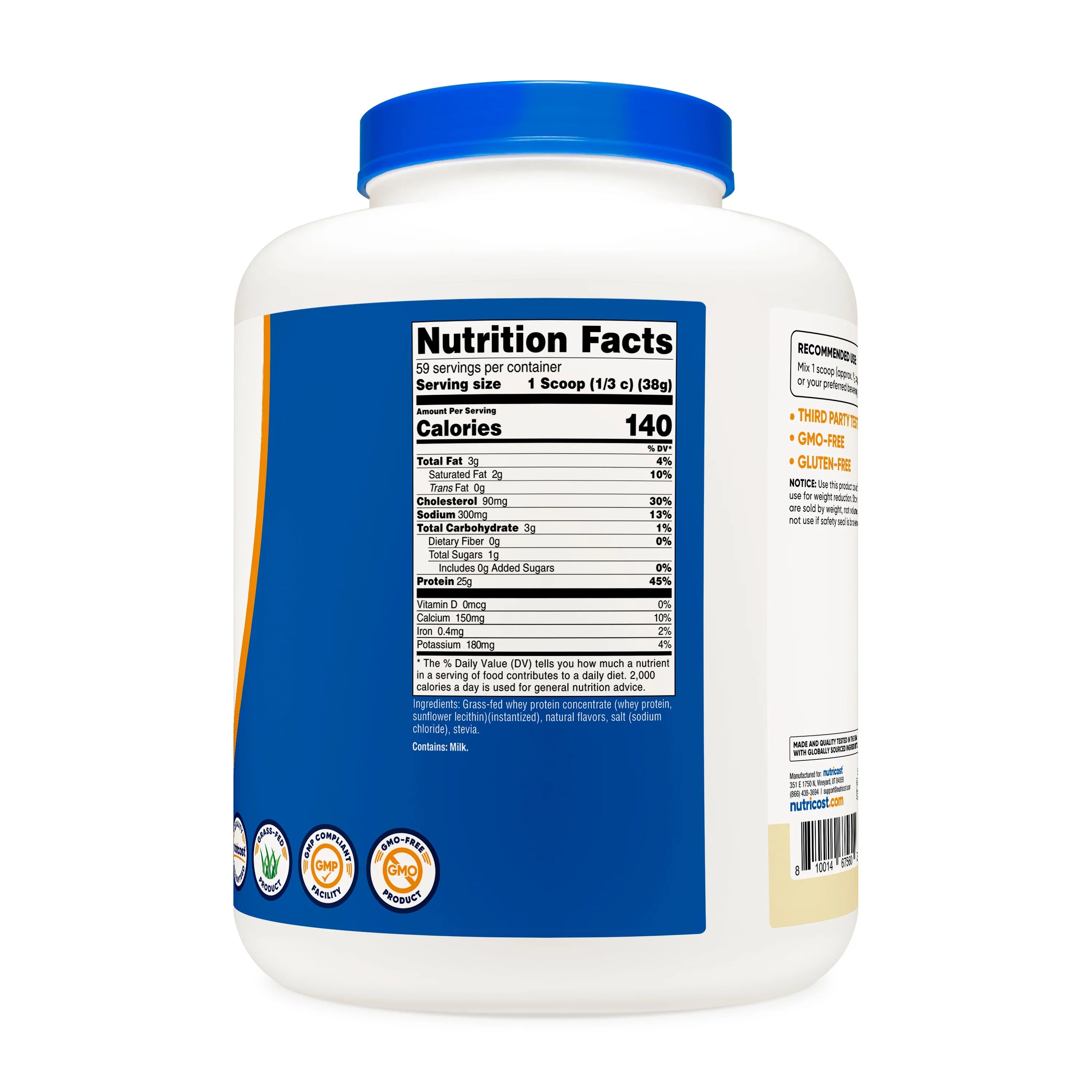Nutricost Grass-Fed Whey Protein Concentrate Powder