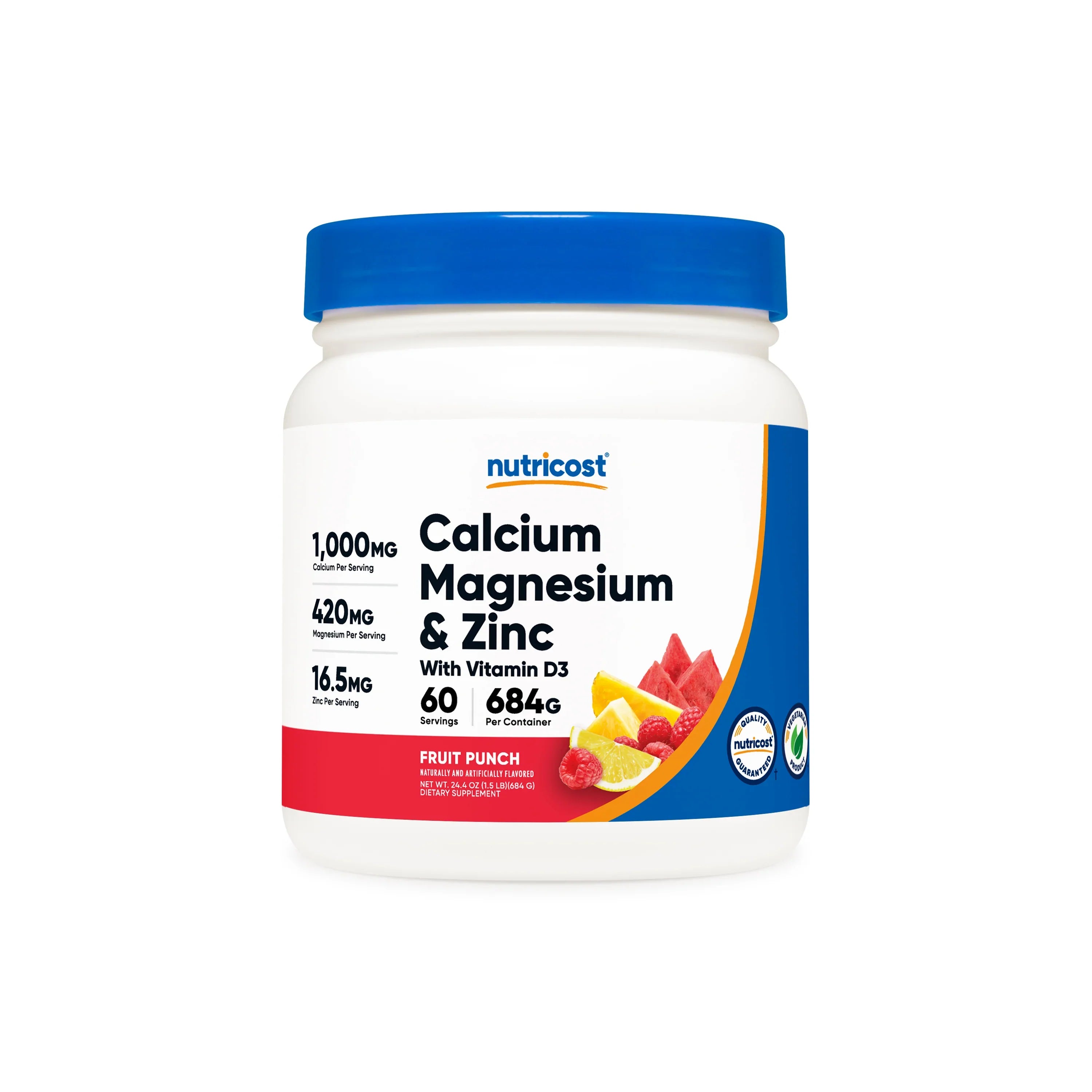 Nutricost Calcium + Magnesium + Zinc Citrates with Vitamin D3 Powder