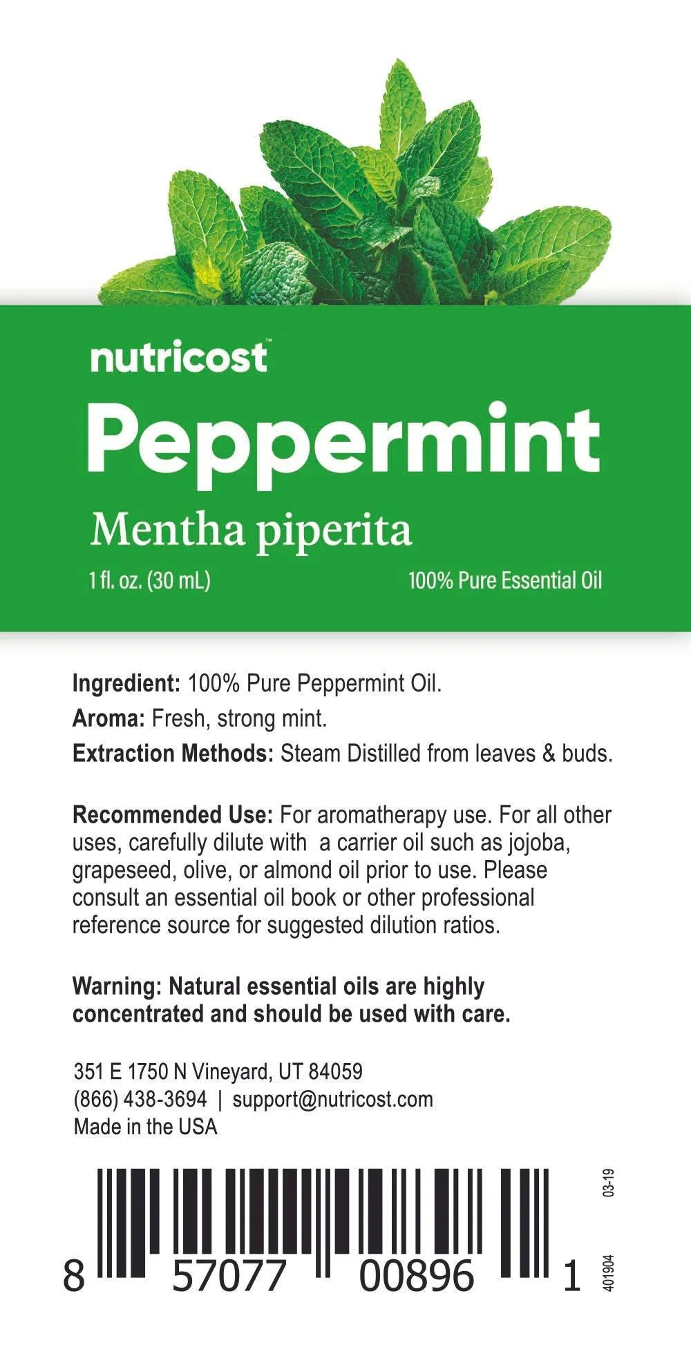 Nutricost Essential Oils (100% Pure Oregano, Peppermint, Melaleuca, or Lavender Oil)