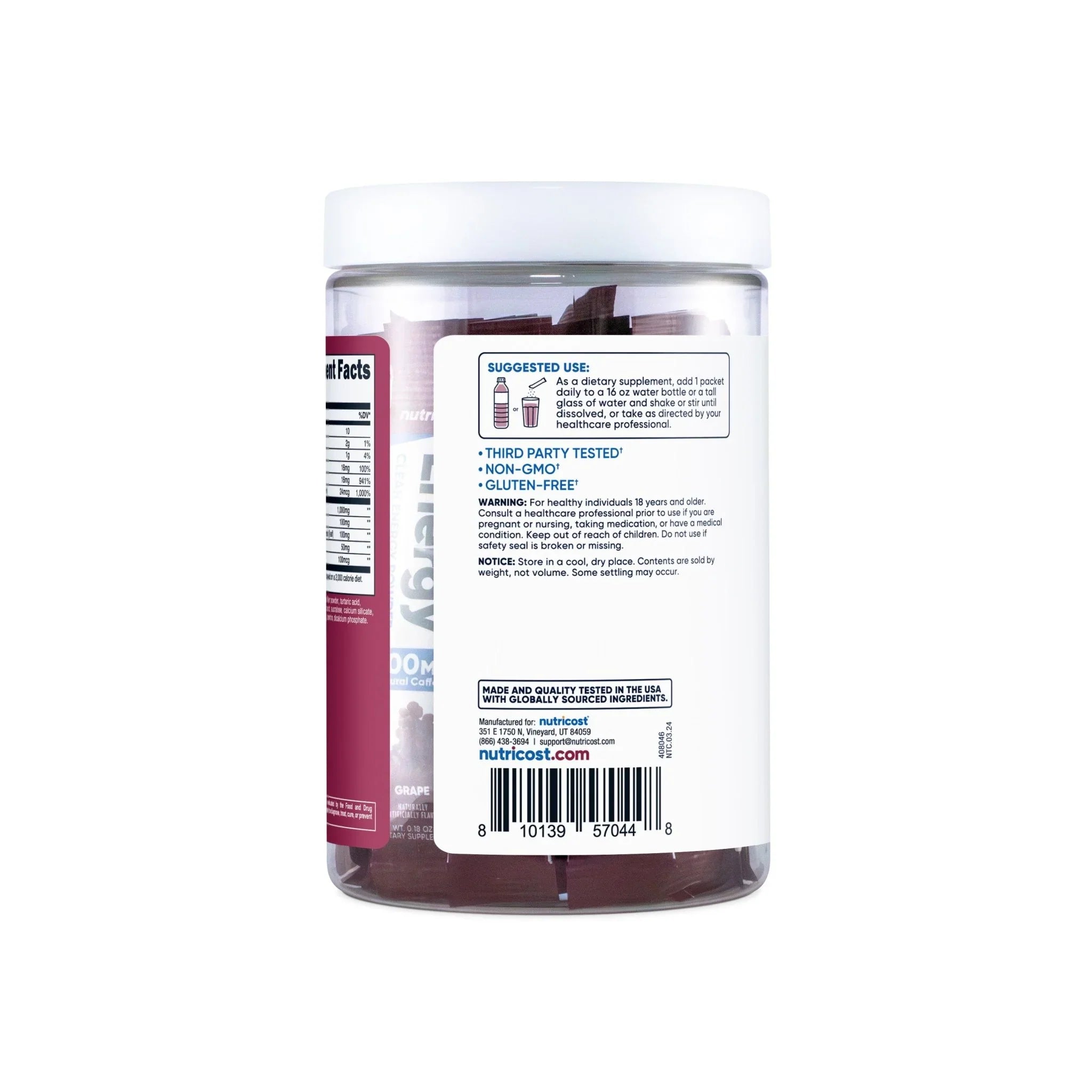 Nutricost Energy Stick Packs (20 Pack)