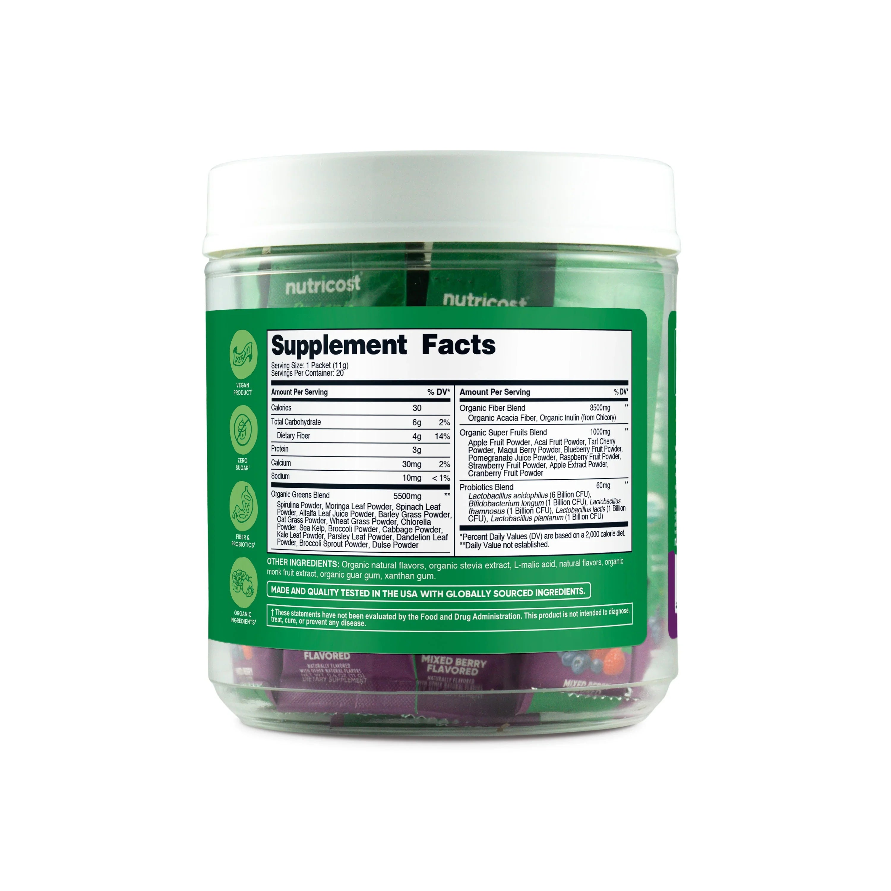 Nutricost Organic Super Greens Stickpacks