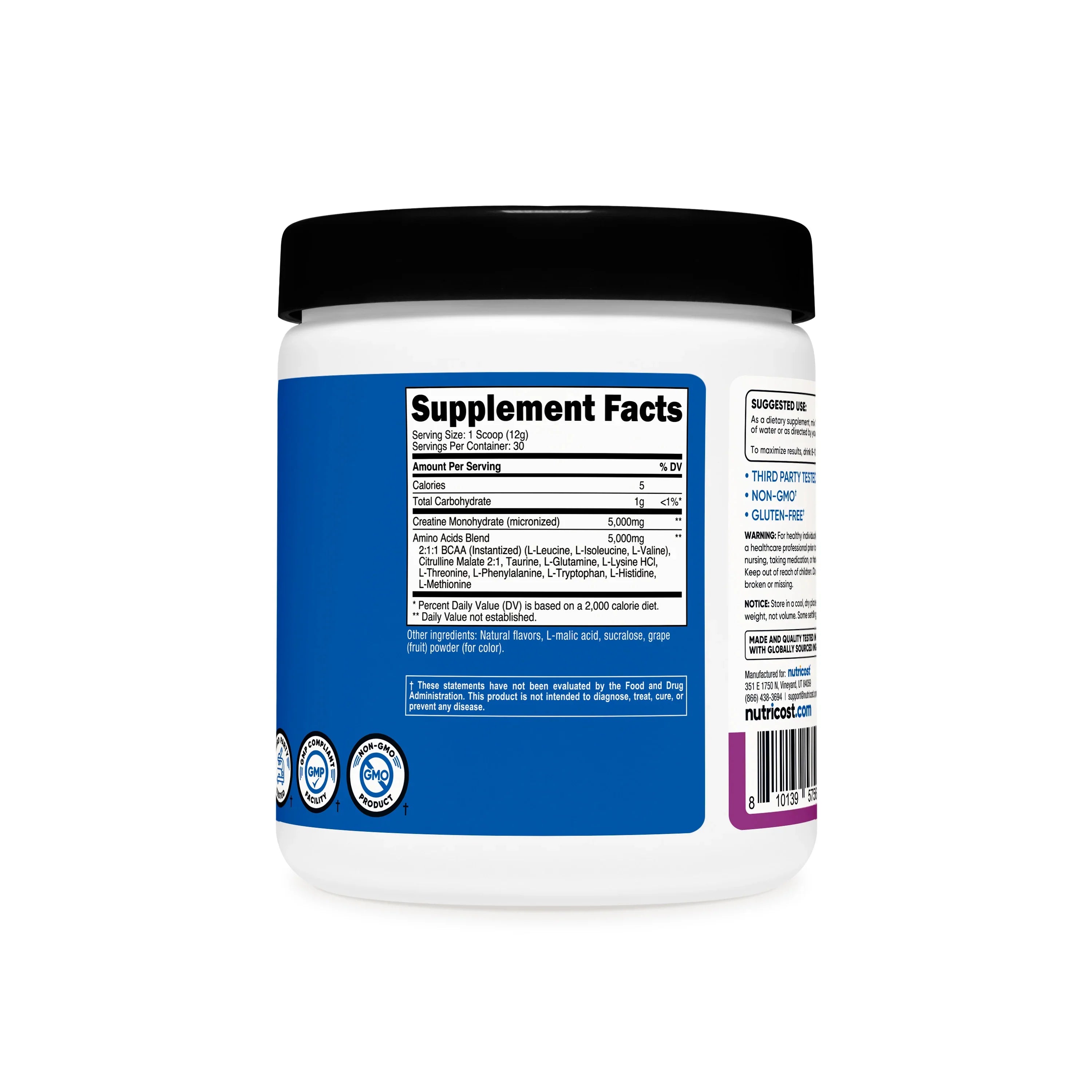 Nutricost Creatine + Aminos Powder