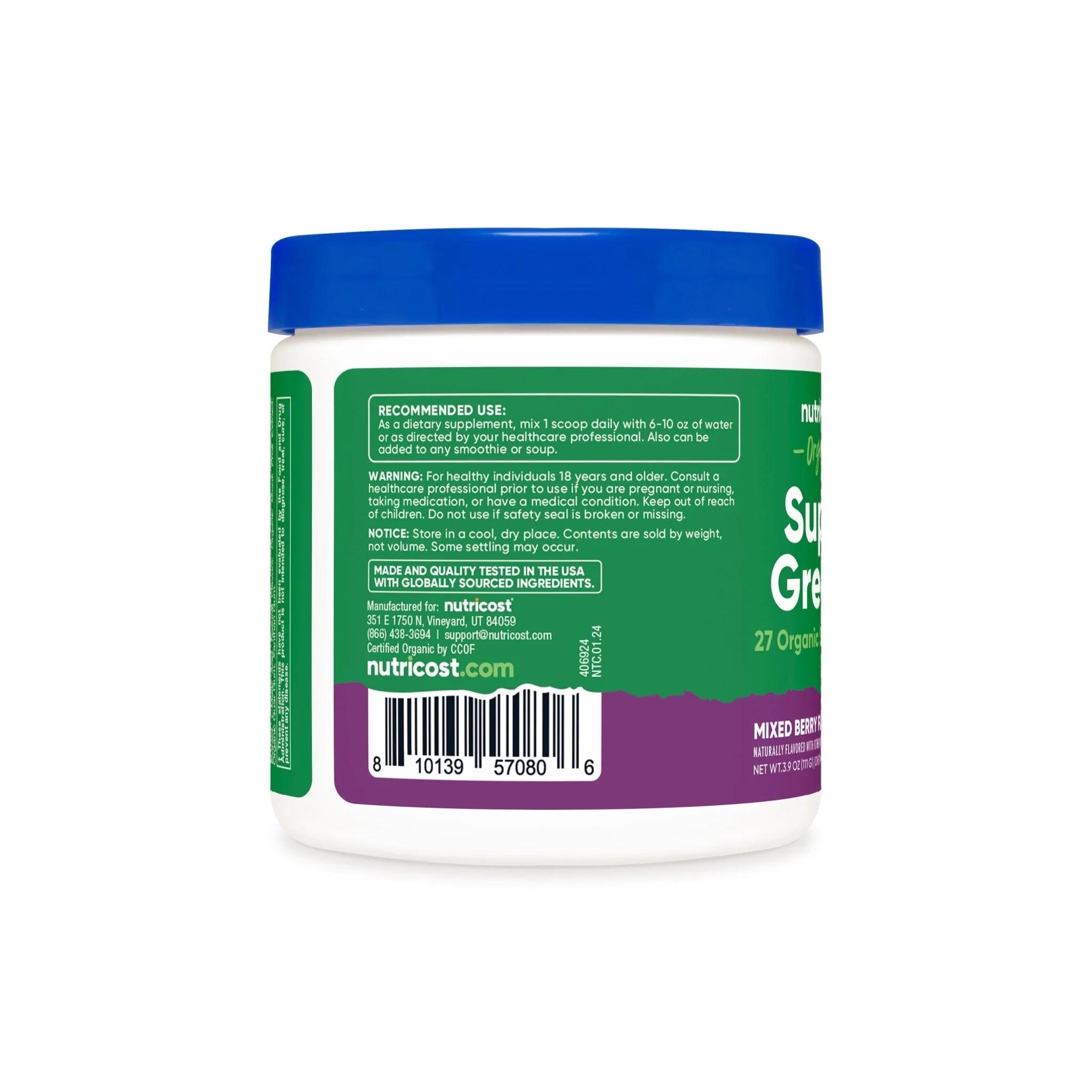 Nutricost Organic Super Greens Powder - 10 Servings