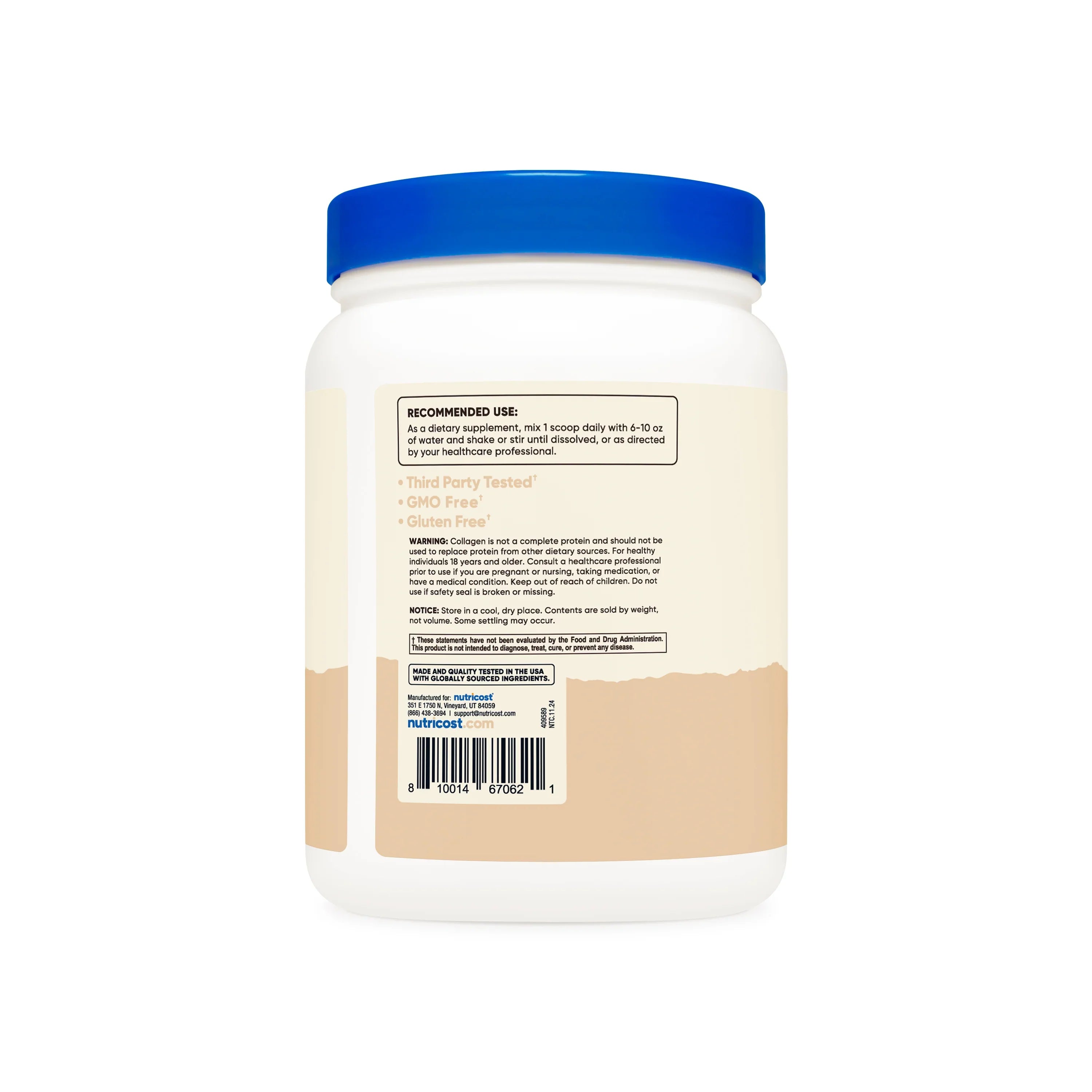 Nutricost Grass-Fed Bovine Collagen Hydrolysate Powder