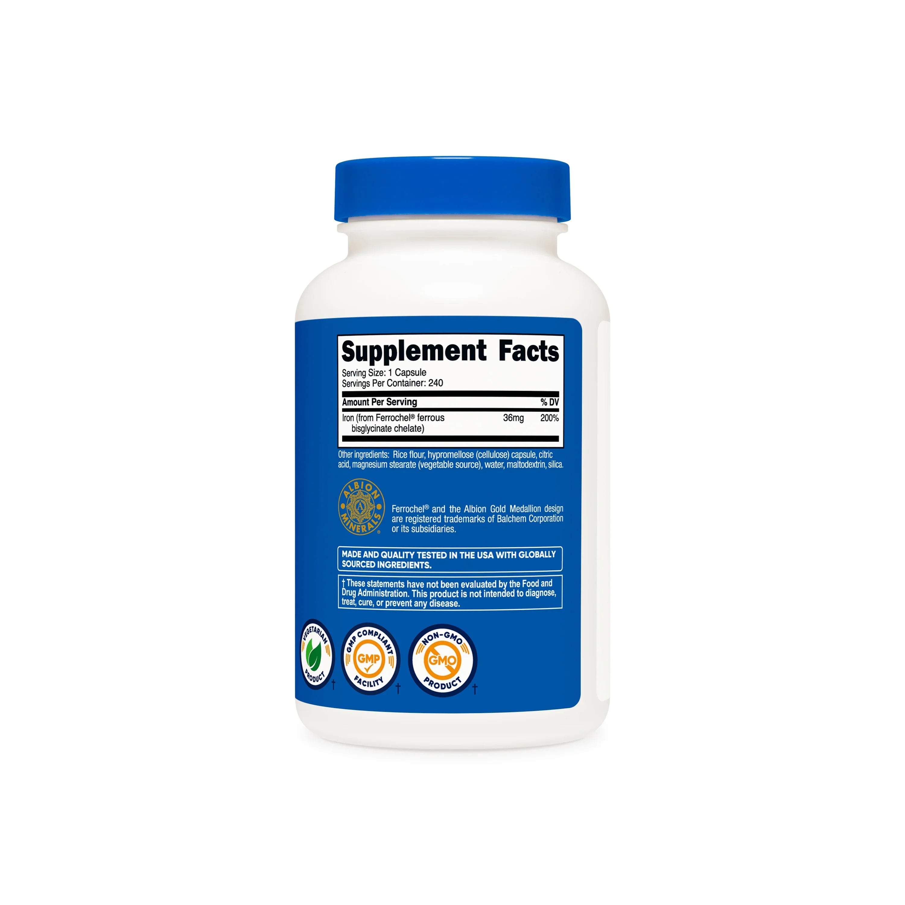 Nutricost Ferrochel Iron Capsules