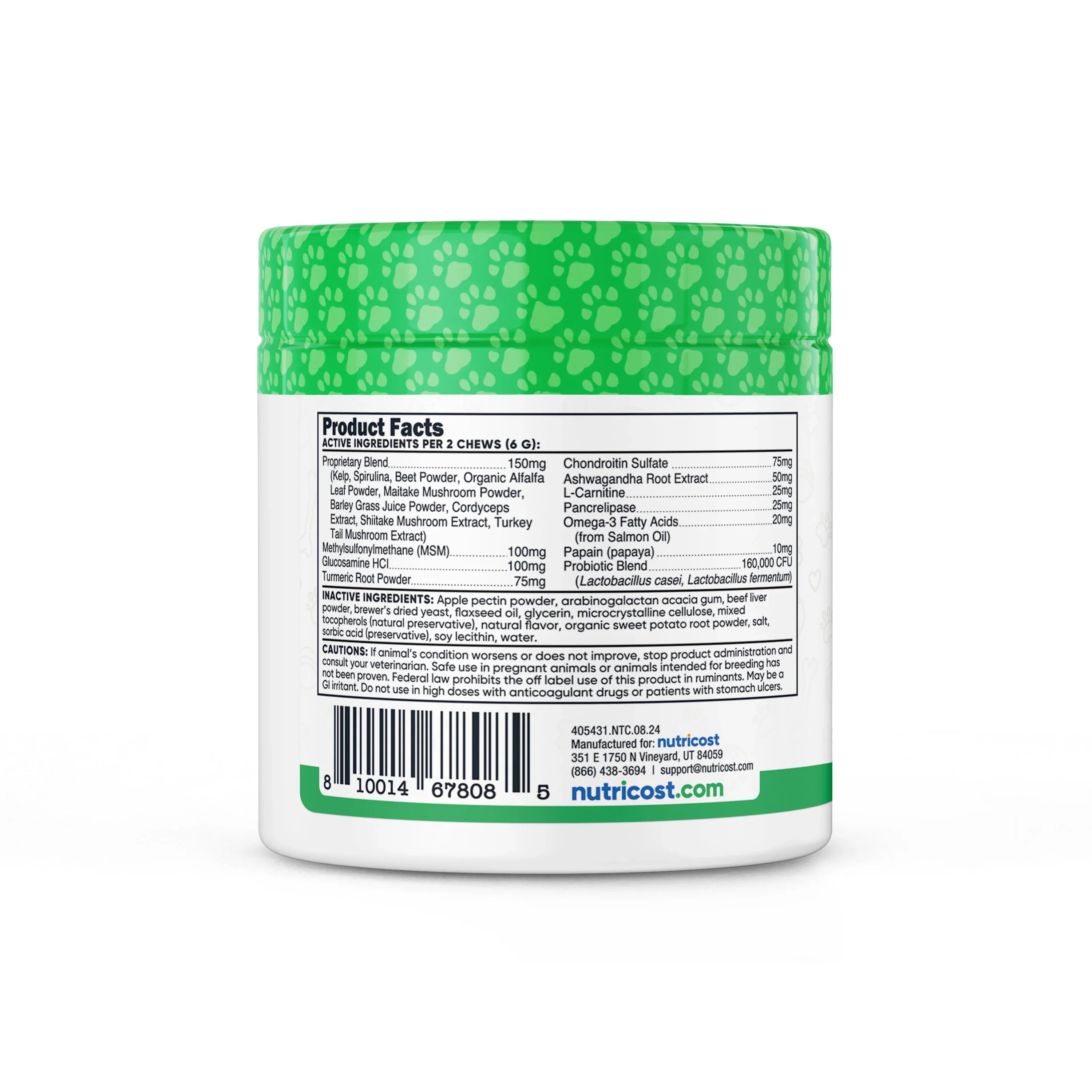Nutricost Pets Multi-Functional Chews [60 Chews] [Beef]