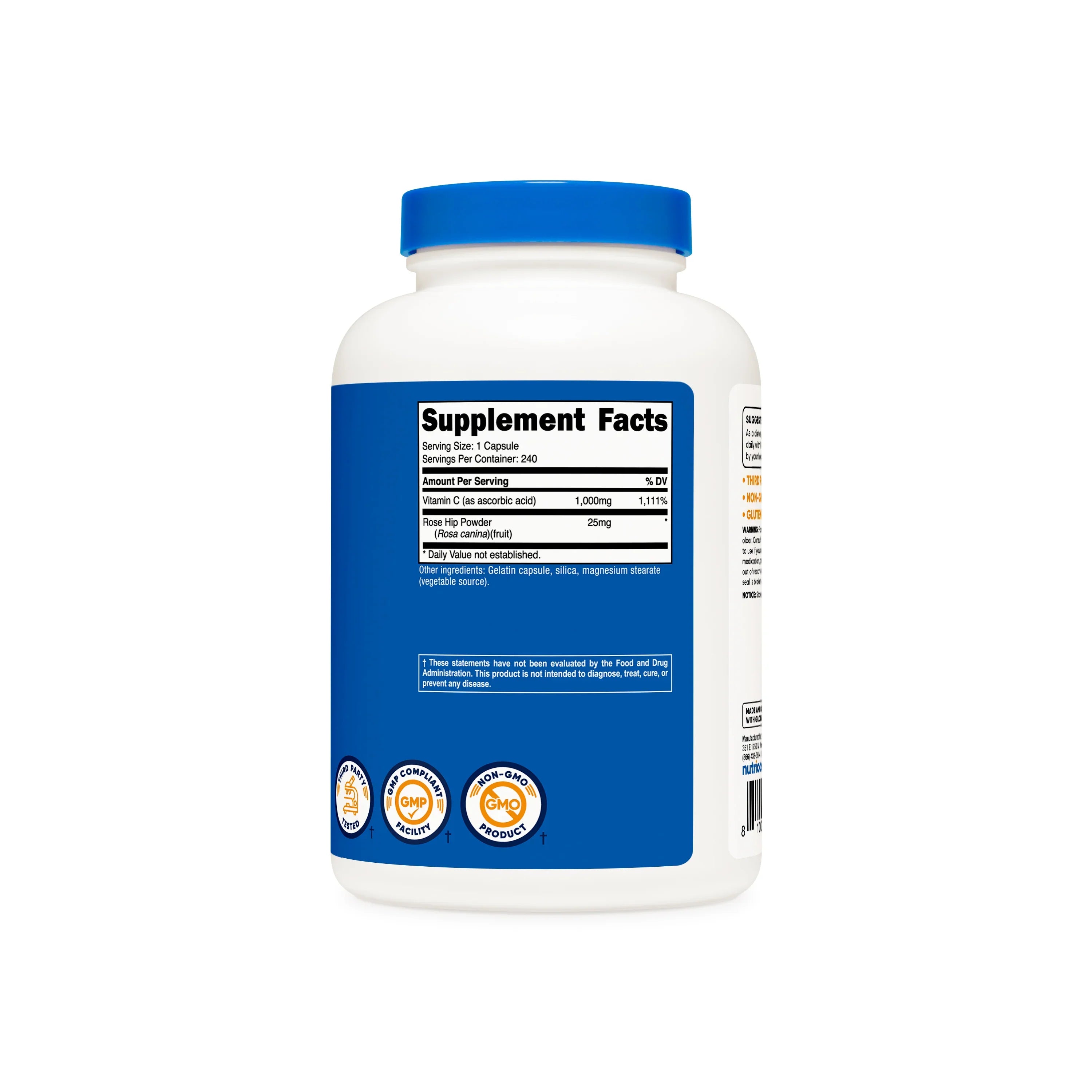 Nutricost Vitamin C with Rose Hips Capsules